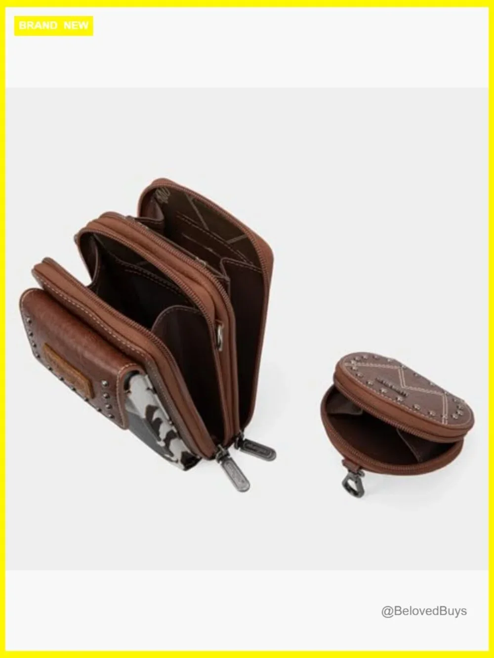 Leather Doctor Bag Set with Top Handle and Crossbody Strap - Picture 6 of 7